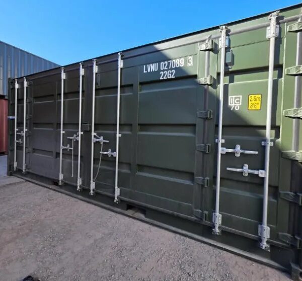 Container Marittimo 20 Piedi Open Side – Verde Militare (Nuovo Primo Viaggio - Accesso Totale)