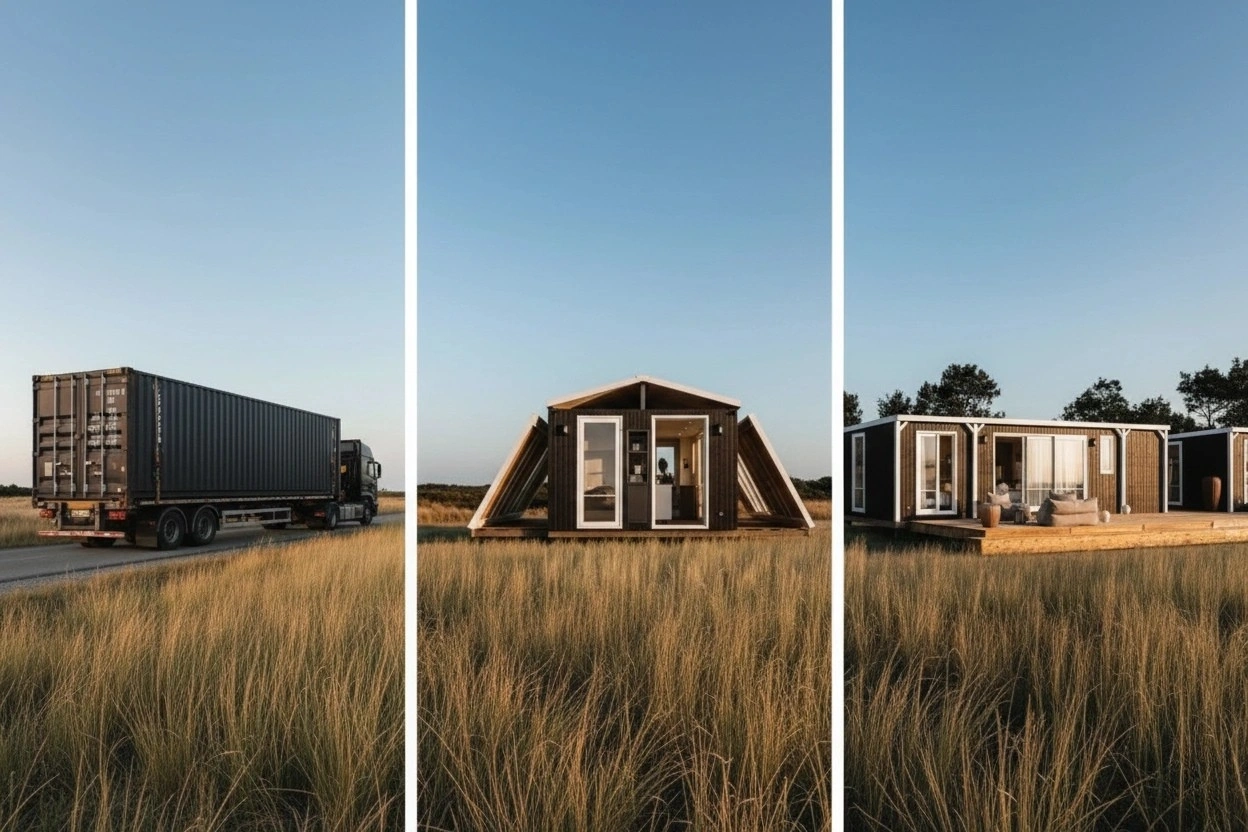 Camion che trasporta un container