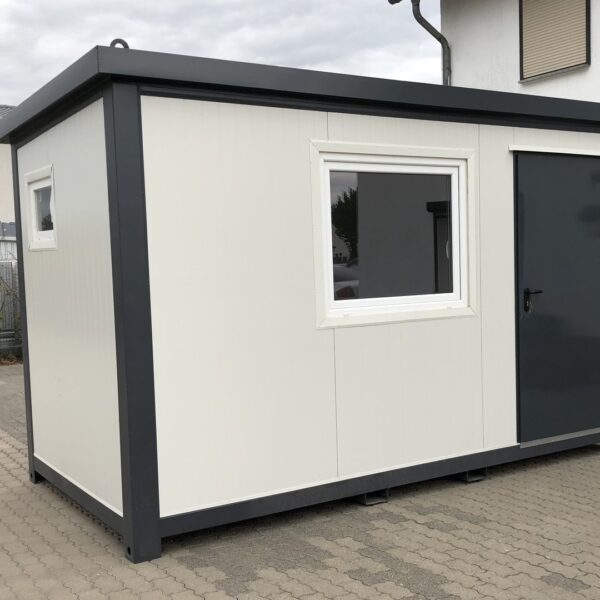 Container Ufficio Abitativo 4x2,2m con Bagno e Doccia – Isolamento 7,5cm (Porta Hörmann)